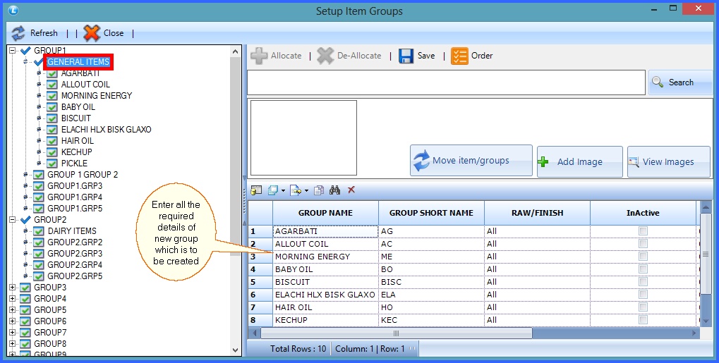 fmcg setup item groups 8